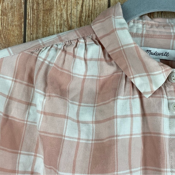 Madewell Central Long Sleeve Button Down Shirt in Pink Danville Plaid size xs - Picture 12 of 16